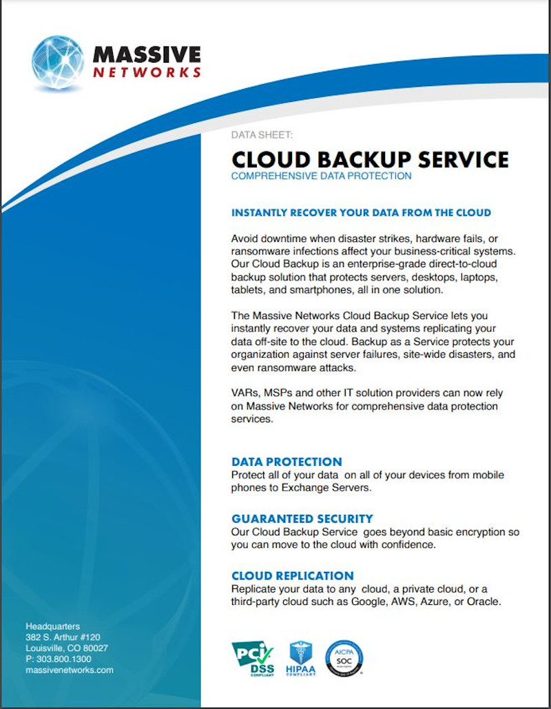 Massive Networks Cloud Backup Service