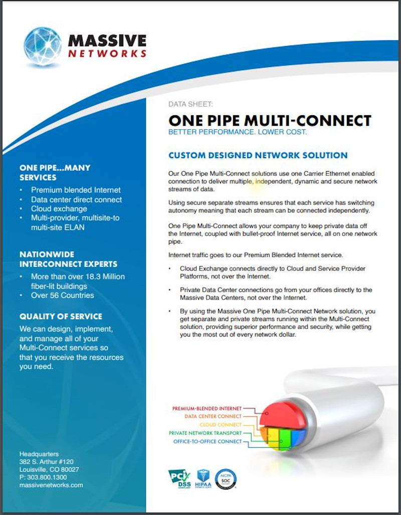 Massive Networks One Pipe Multi-Connect